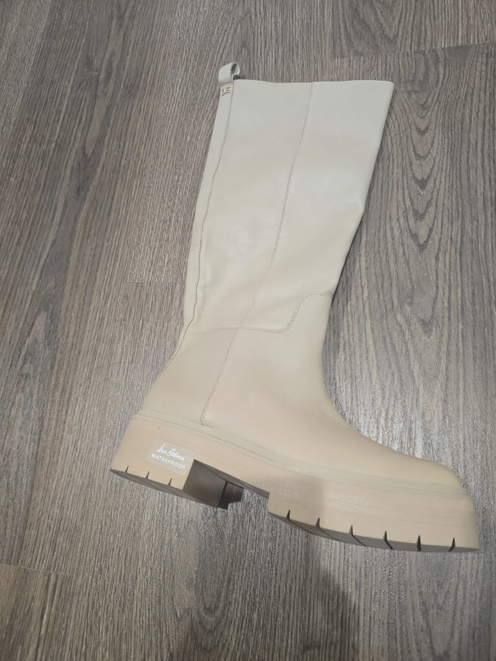 Sam Edelman Cream Over-the-Knee Lug Sole Boots